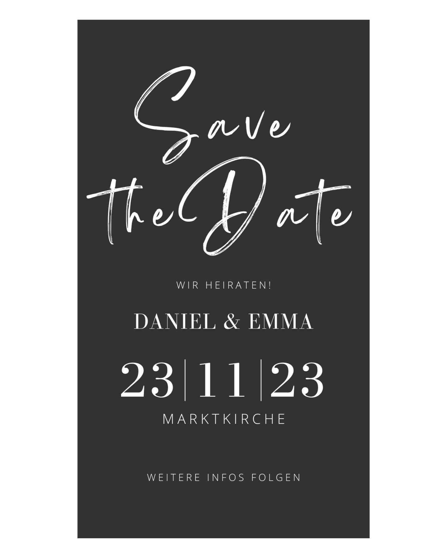 Safe the Date - Hochzeitseinladung - minimalistisch - digital - WhatsApp - Katholisch-Shop