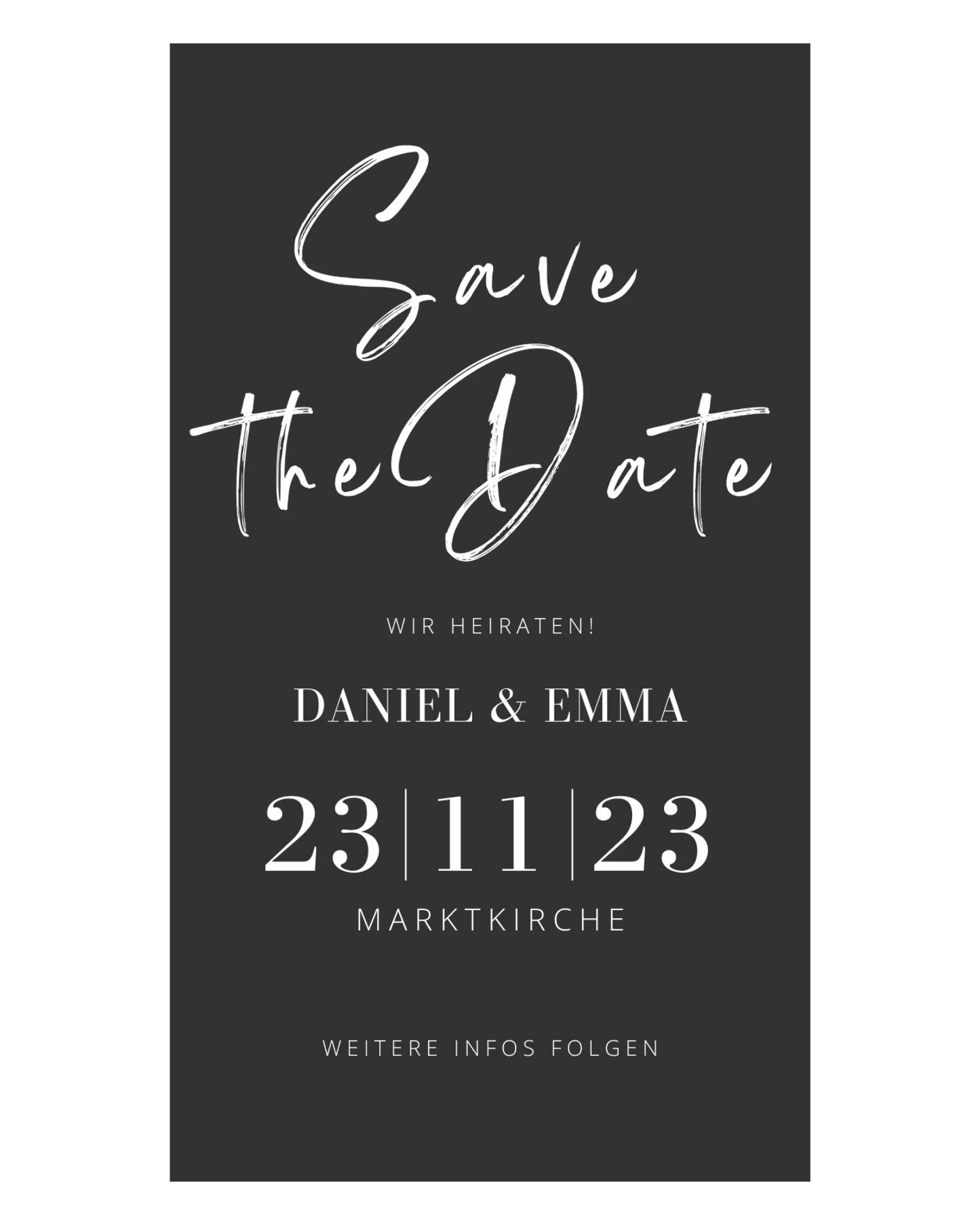 Safe the Date - Hochzeitseinladung - minimalistisch - digital - WhatsApp - Katholisch-Shop