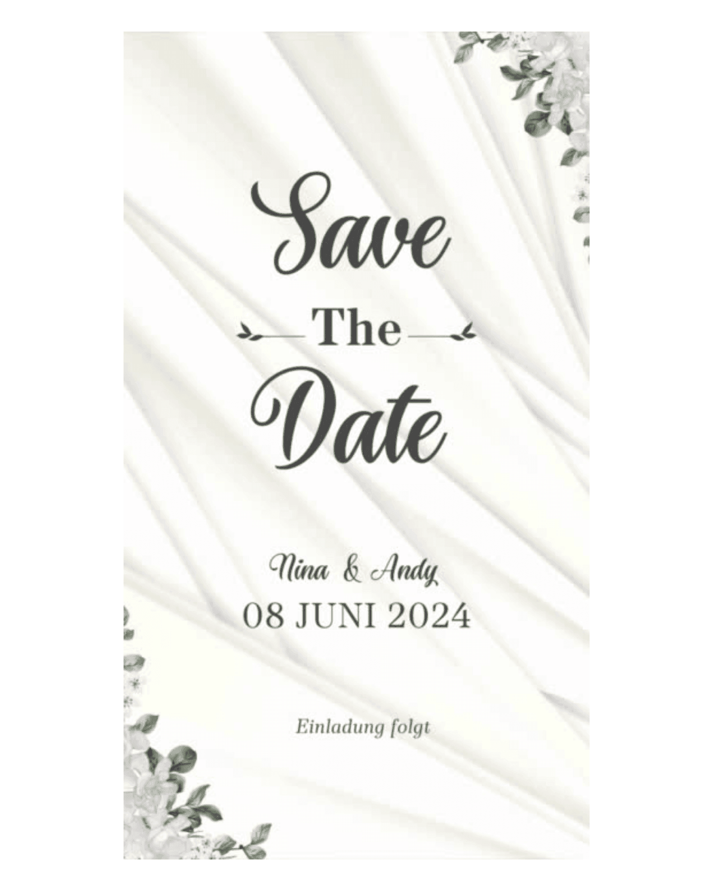 Save the Date ❤️ - Hochzeitseinladung - Flowers - digital - personalisiert ⭐️ - WhatsApp - Katholisch-Shop