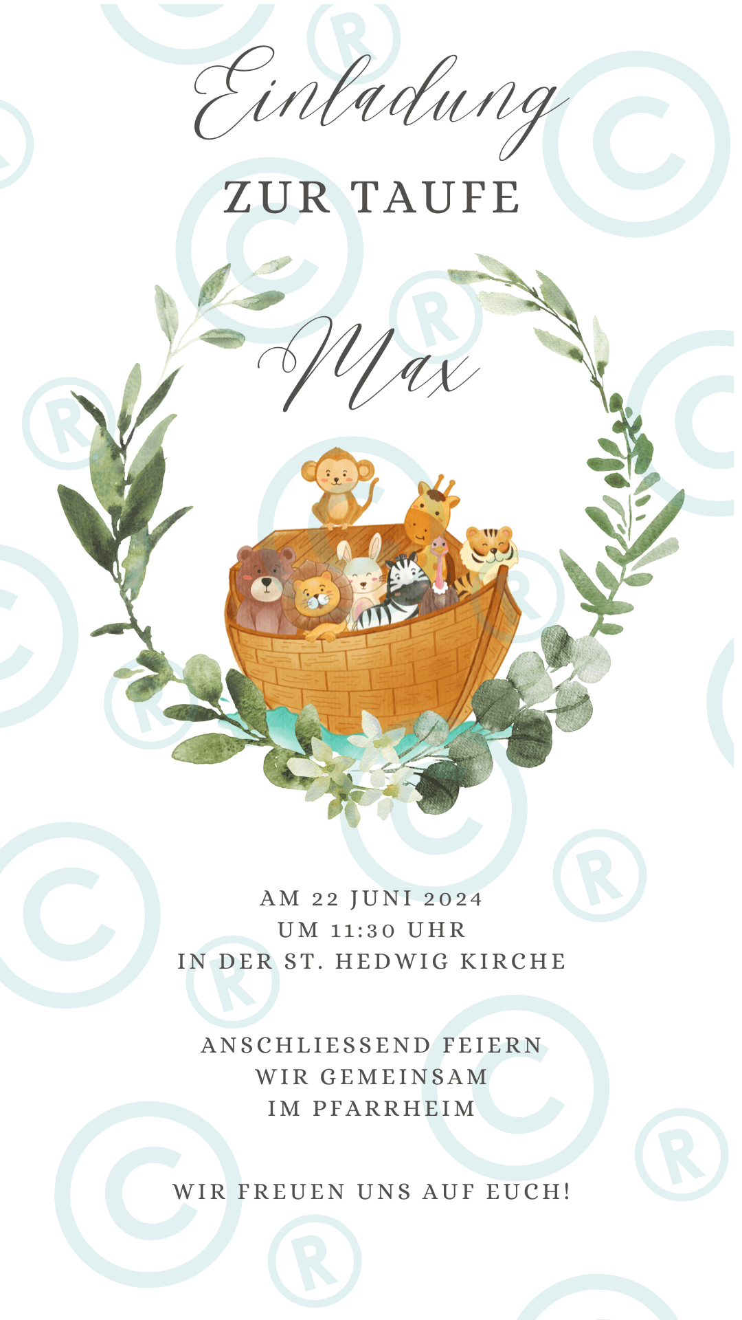 Taufe - Einladung - digital - WhatsApp - Vorlage - Katholisch-Shop