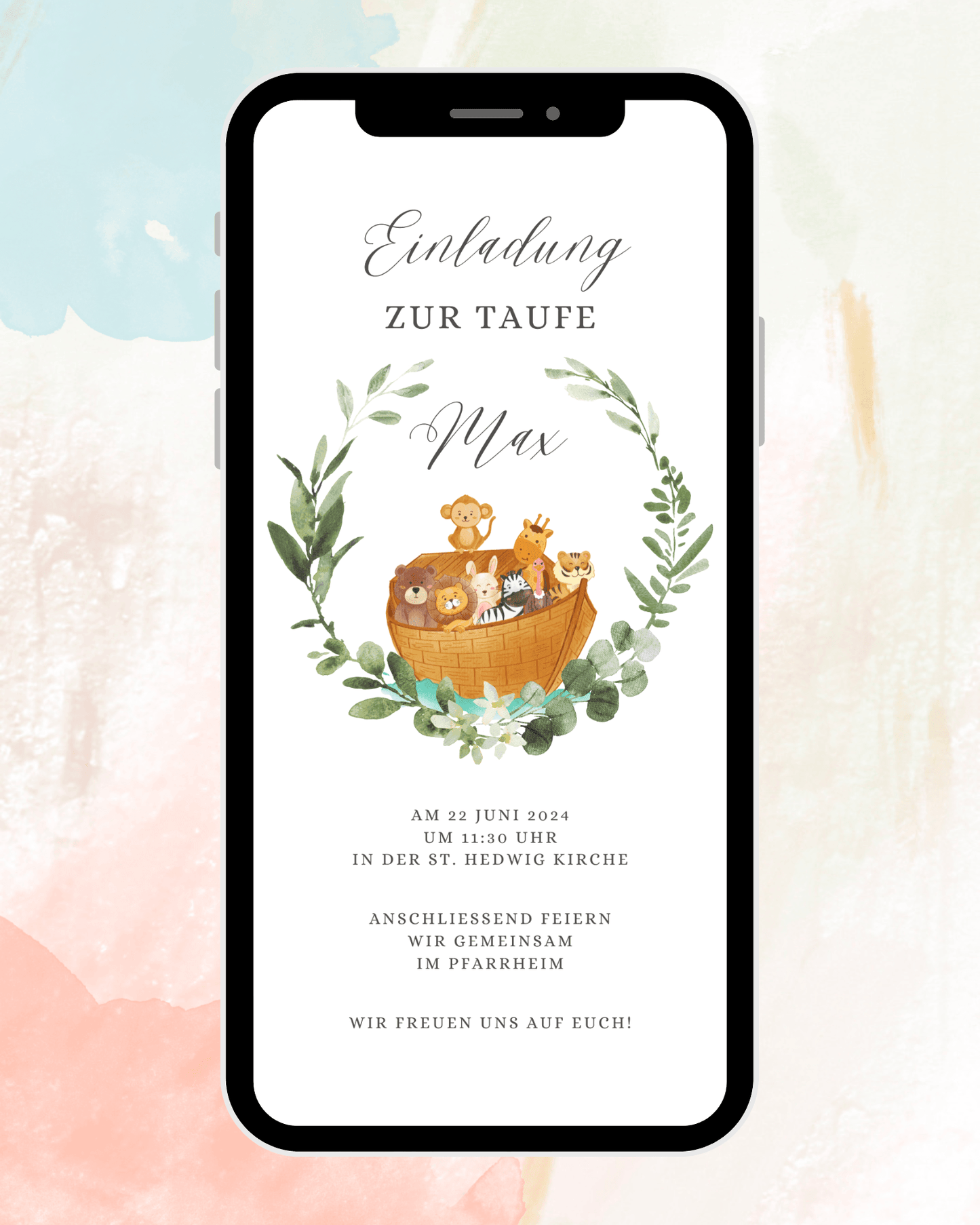 Taufe - Einladung - digital - WhatsApp - Vorlage - Katholisch-Shop