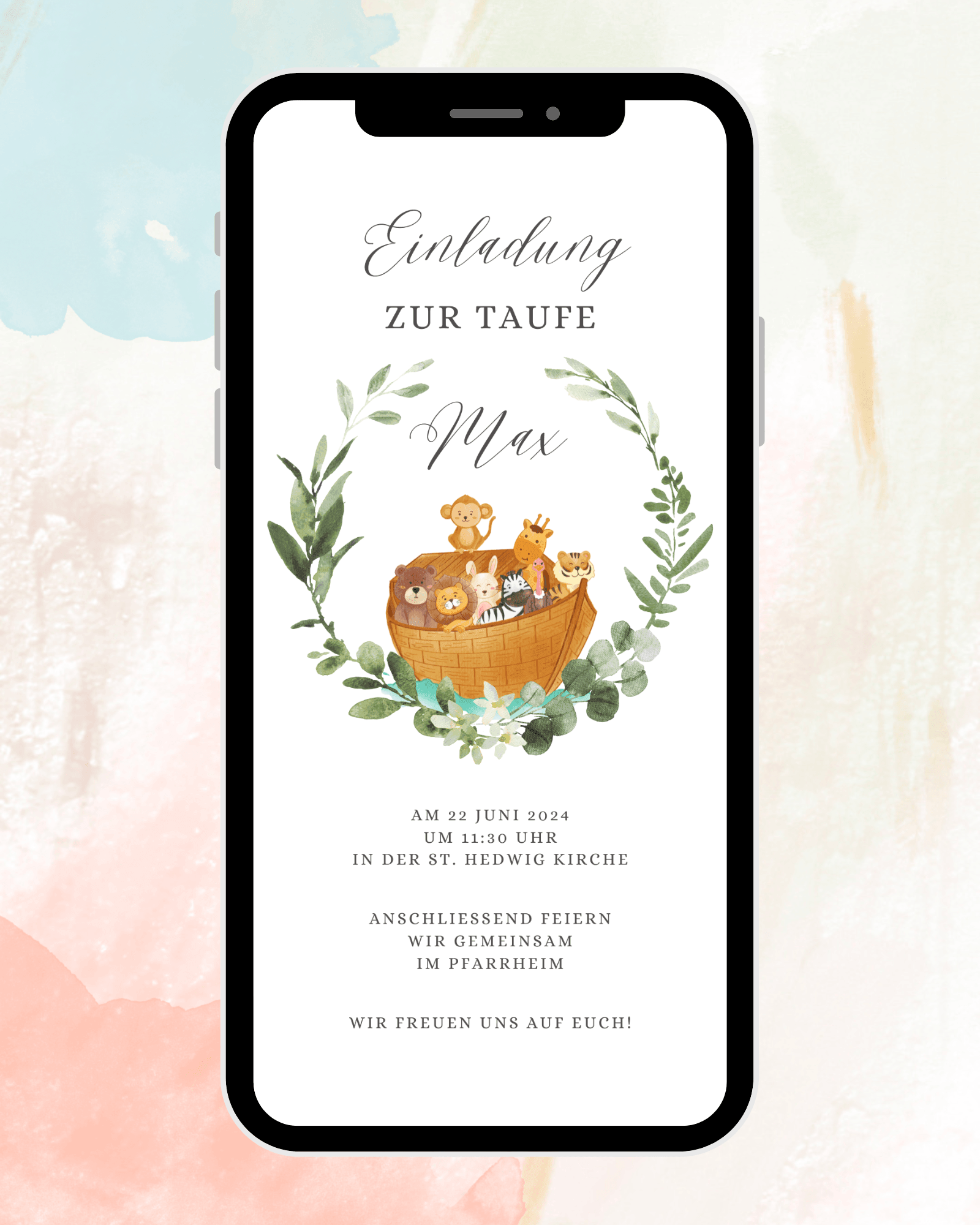 Taufe - Einladung - digital - WhatsApp - Vorlage - Katholisch-Shop