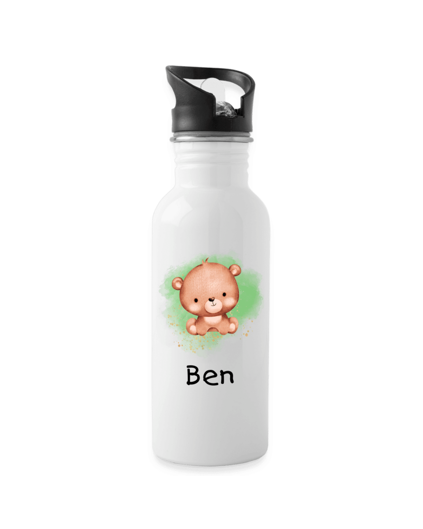 Trinkflasche ❤️ - Arche Noah grün - Bär - personalisiert ⭐️ Edelstahl - Katholisch-Shop