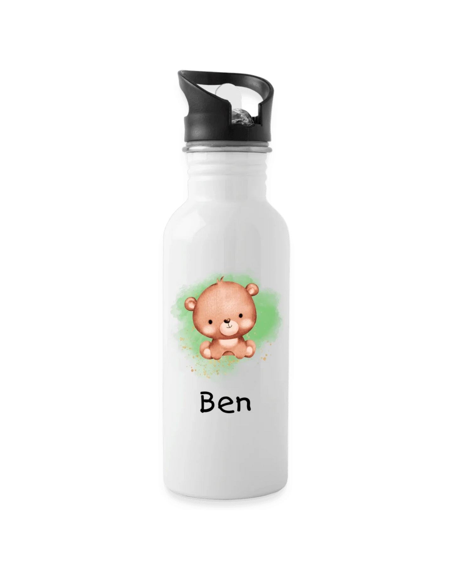 Trinkflasche ❤️ - Arche Noah grün - Bär - personalisiert ⭐️ Edelstahl - Katholisch-Shop