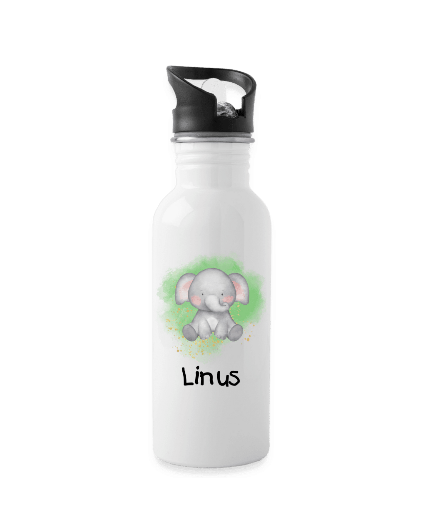 Trinkflasche ❤️ - Arche Noah grün - Elefant - personalisiert ⭐️ Edelstahl - Katholisch-Shop