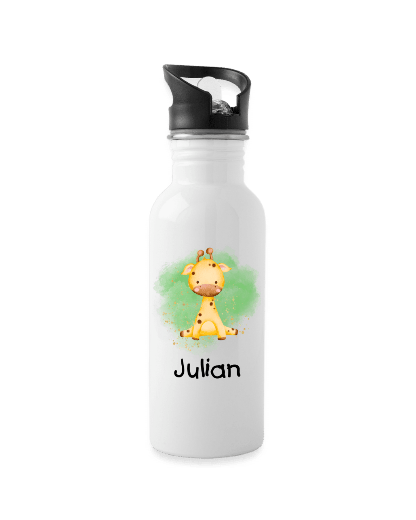 Trinkflasche ❤️ - Arche Noah grün - Giraffe - personalisiert ⭐️ Edelstahl - Katholisch-Shop
