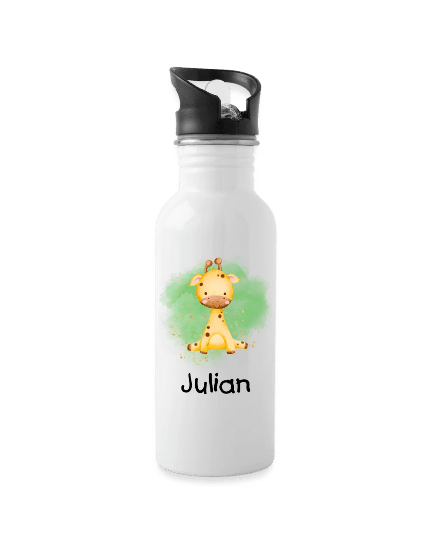 Trinkflasche ❤️ - Arche Noah grün - Giraffe - personalisiert ⭐️ Edelstahl - Katholisch-Shop