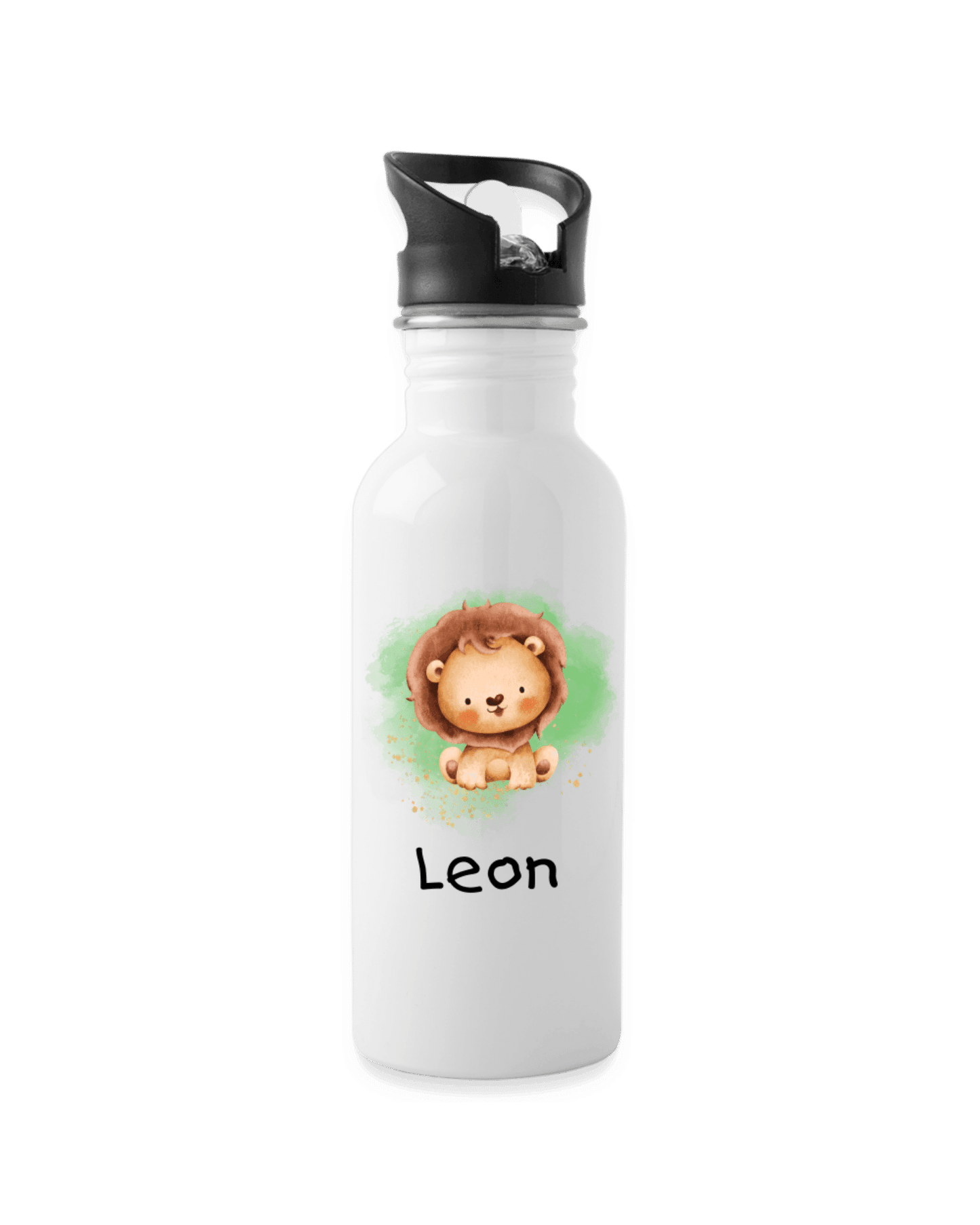 Trinkflasche ❤️ - Arche Noah grün - Löwe - personalisiert ⭐️ Edelstahl - Katholisch-Shop