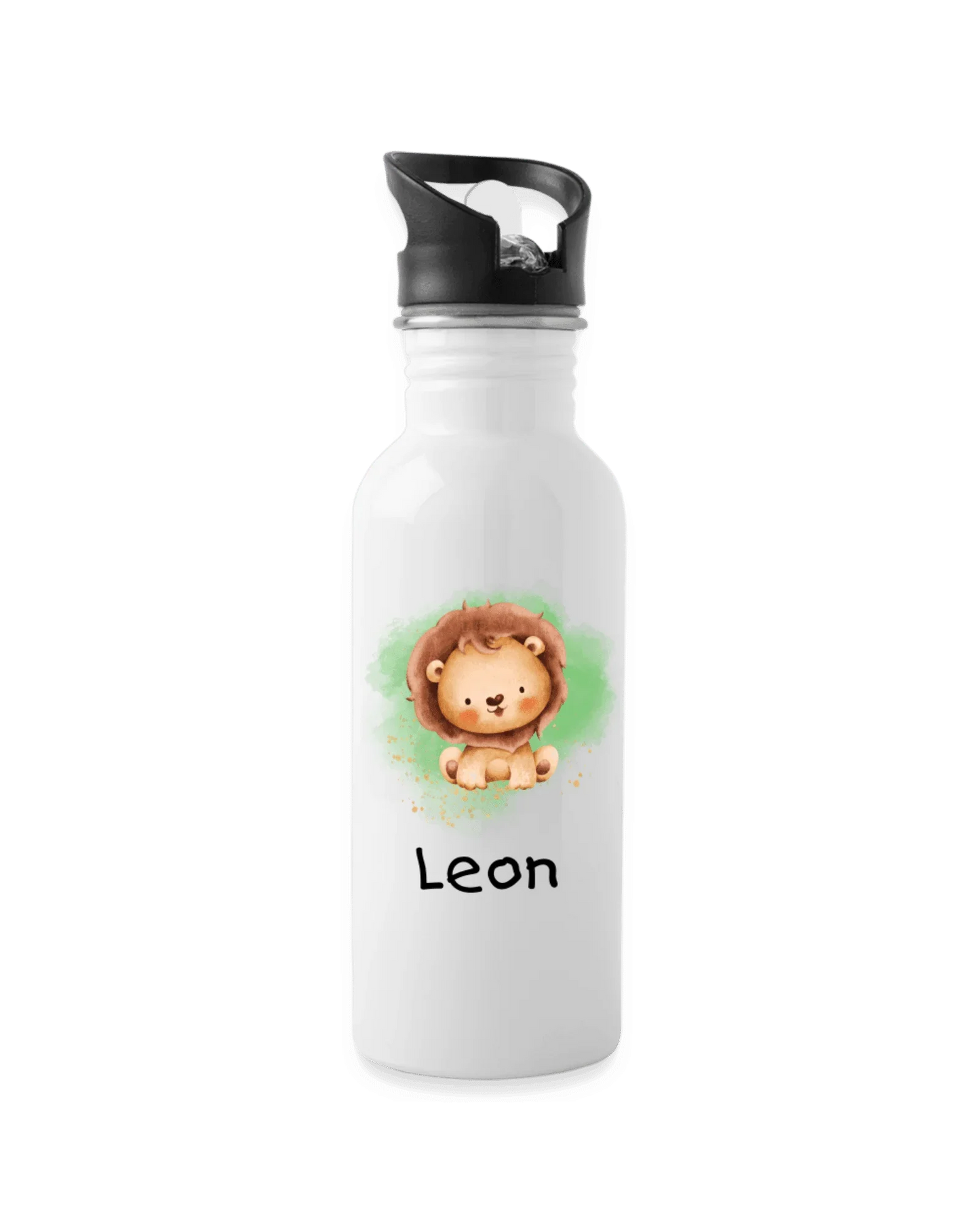 Trinkflasche ❤️ - Arche Noah grün - Löwe - personalisiert ⭐️ Edelstahl - Katholisch-Shop