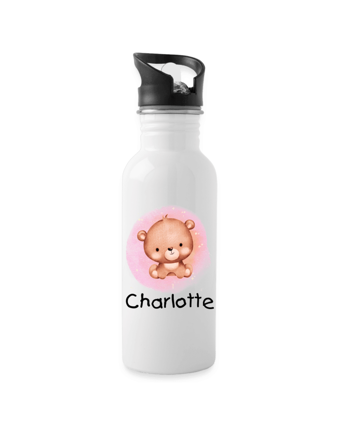Trinkflasche ❤️ - Arche Noah rosa - Bär - personalisiert ⭐️ Edelstahl - Katholisch-Shop
