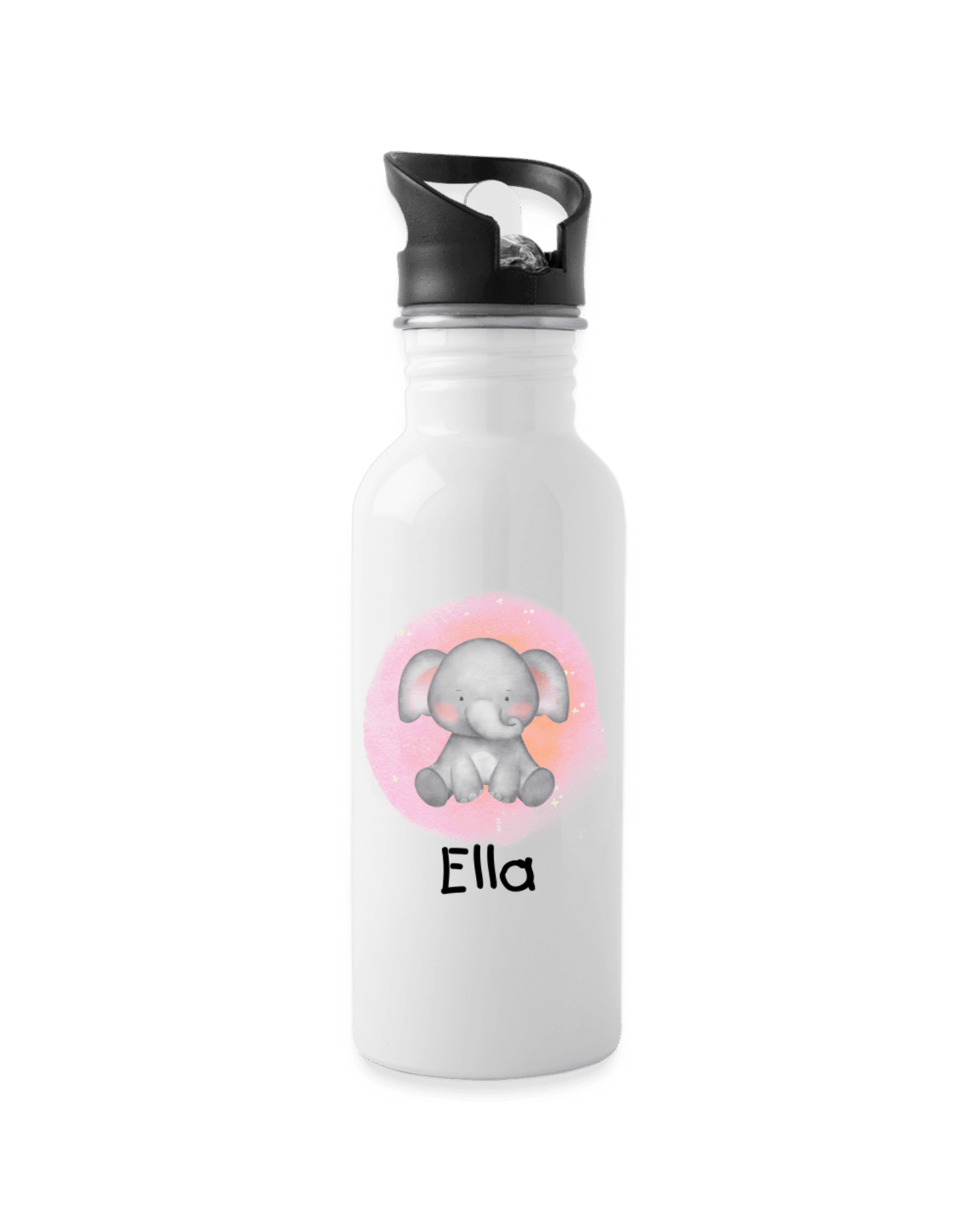 Trinkflasche ❤️ - Arche Noah rosa - Elefant - personalisiert ⭐️ Edelstahl - Katholisch-Shop