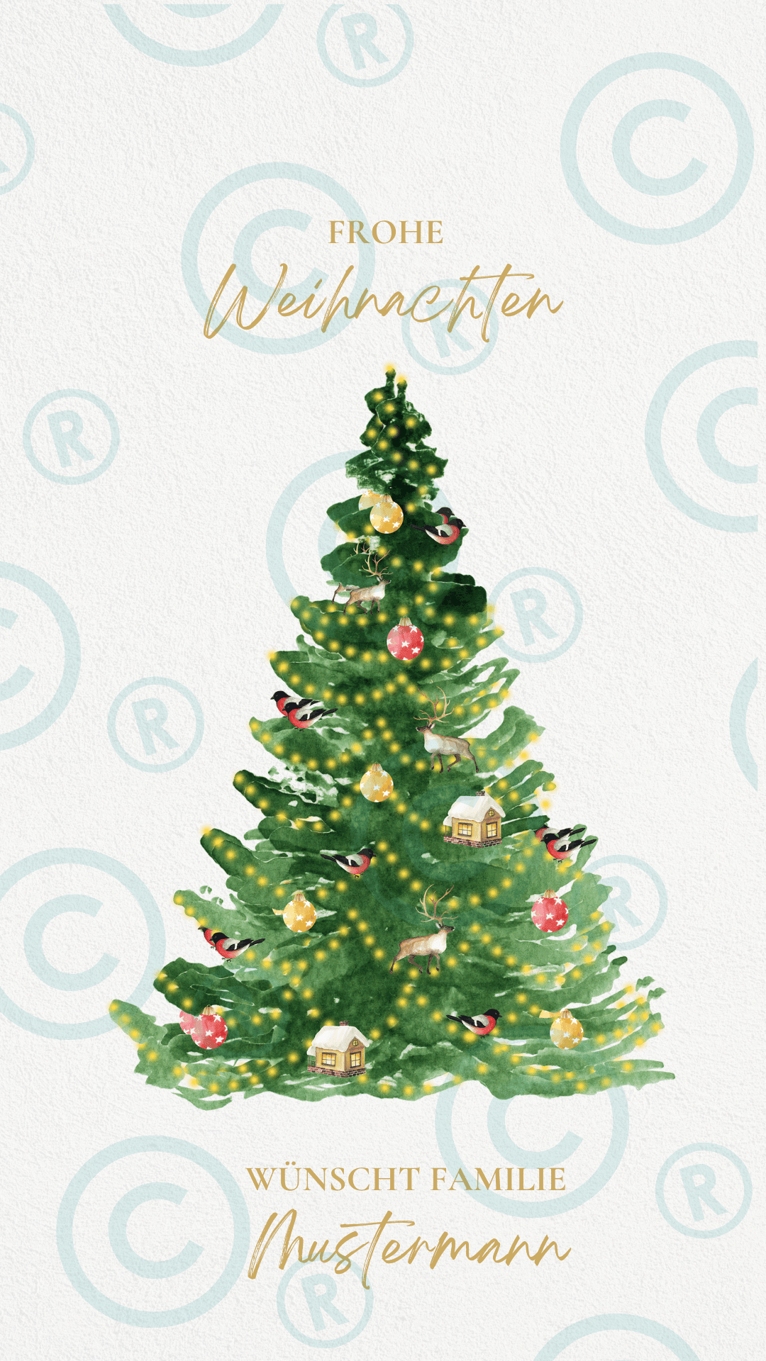 Weihnachtskarte - verspielte Weihnachtsgrüße - digital - WhatsApp - Vorlage