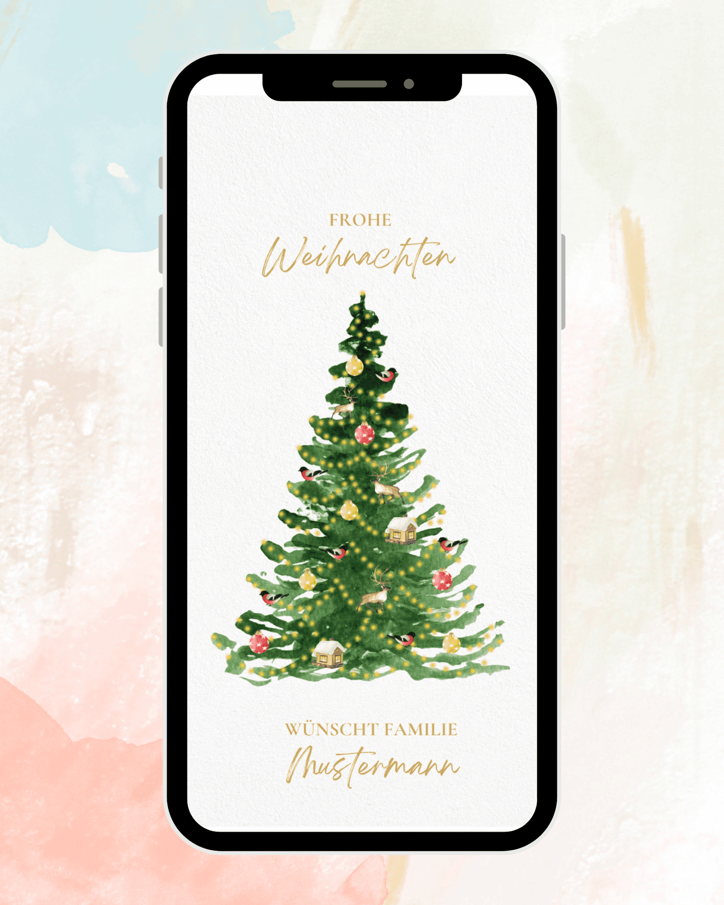 Weihnachtskarte - verspielte Weihnachtsgrüße - digital - WhatsApp - Vorlage