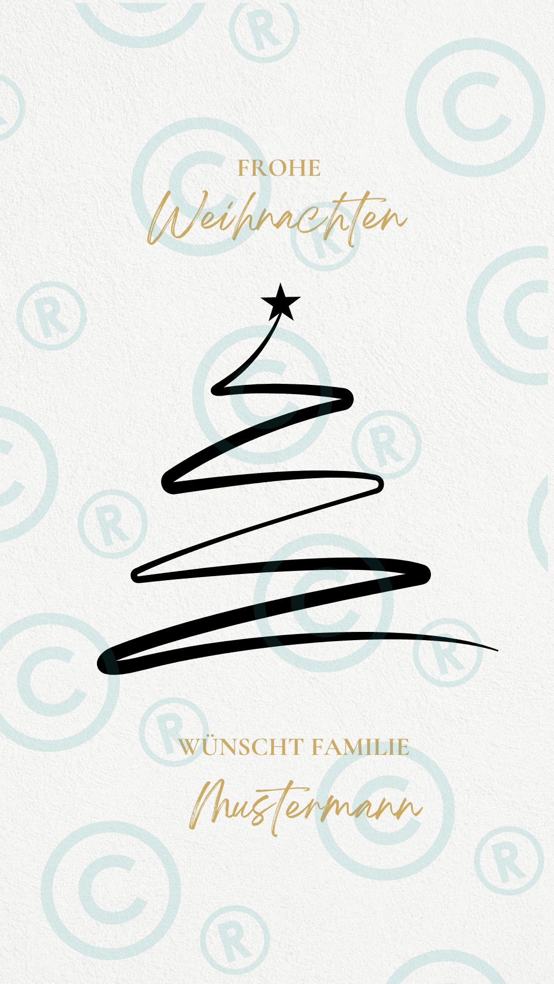 Weihnachtskarte - minimalistische Weihnachtsgrüße - digital - WhatsApp - Vorlage