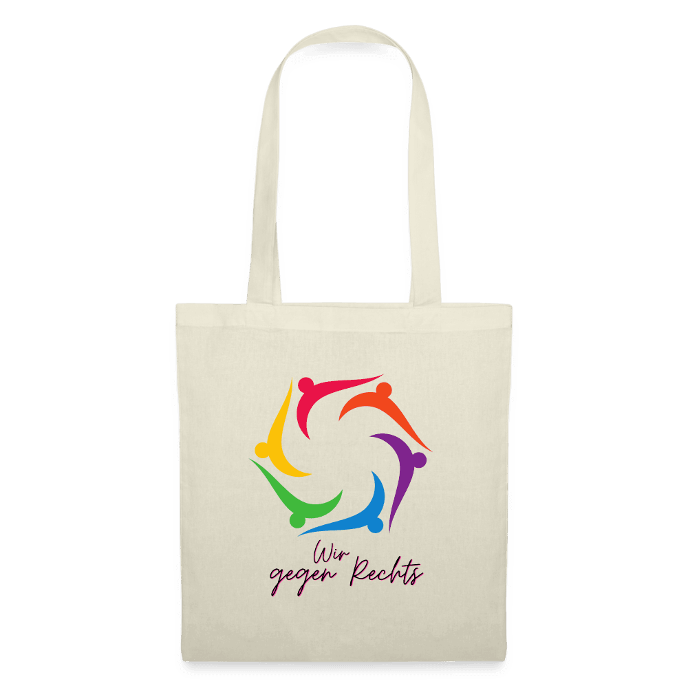 Wir gegen Rechts - Stoffbeutel mit bunter Menschenkette - Katholisch-Shop
