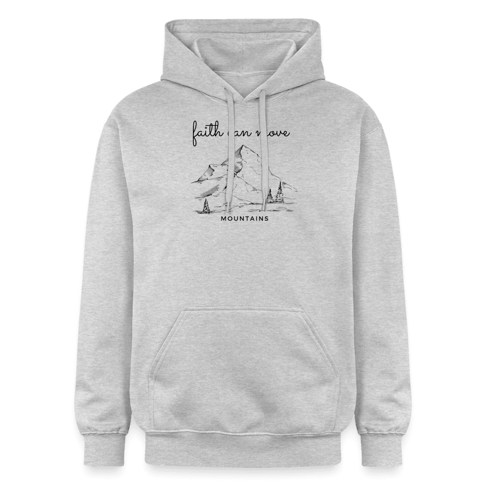 Faith can move Mountains Unisex Softstyle® Midweight Hoodie - Hellgrau meliert
