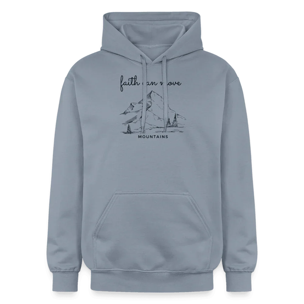Faith can move Mountains Unisex Softstyle® Midweight Hoodie - Blau