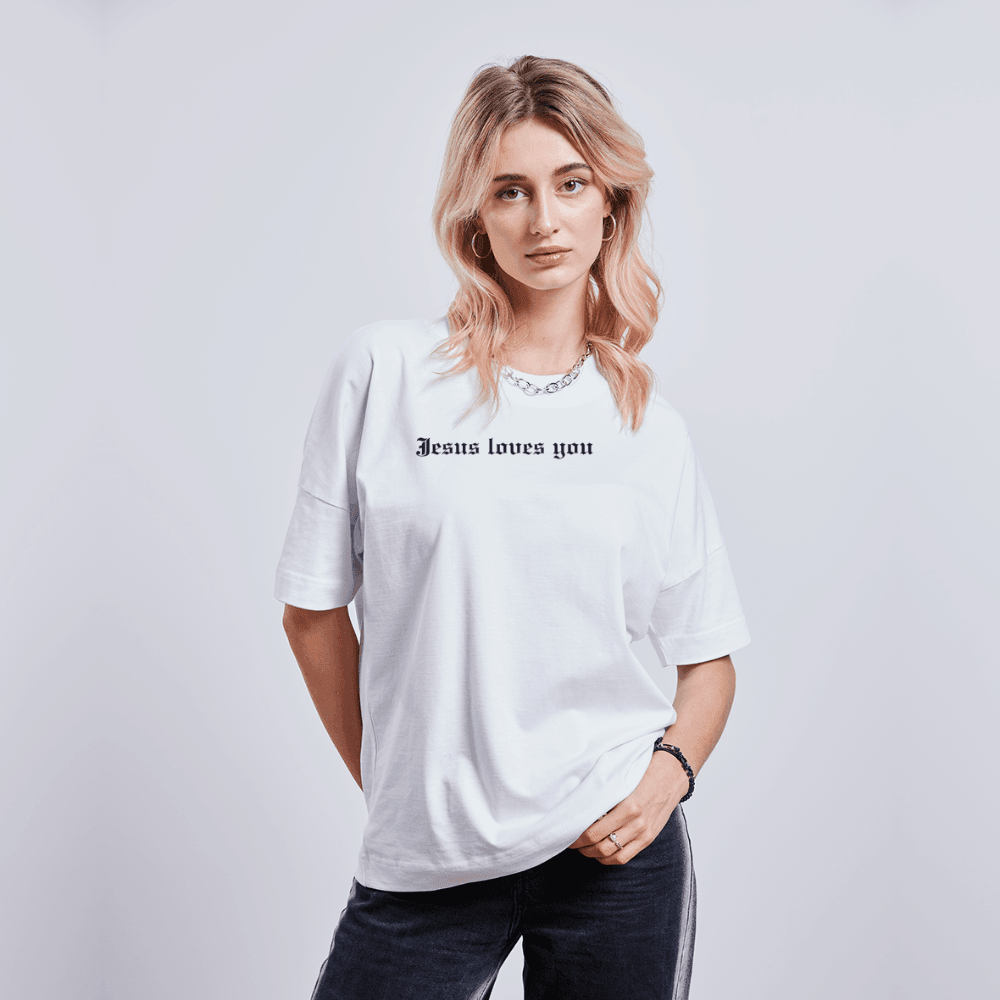 Jesus loves you Oversize Bio-T-Shirt - white - Weiß