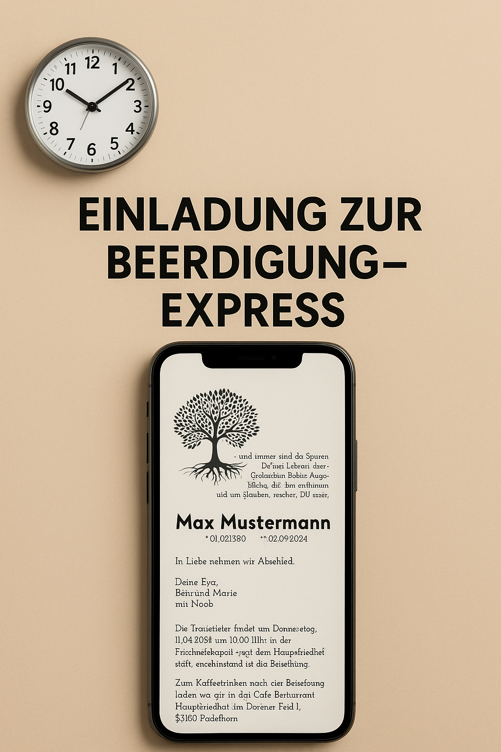 Beerdigungseinladung Express: Digitale Einladung in unter 2 Stunden