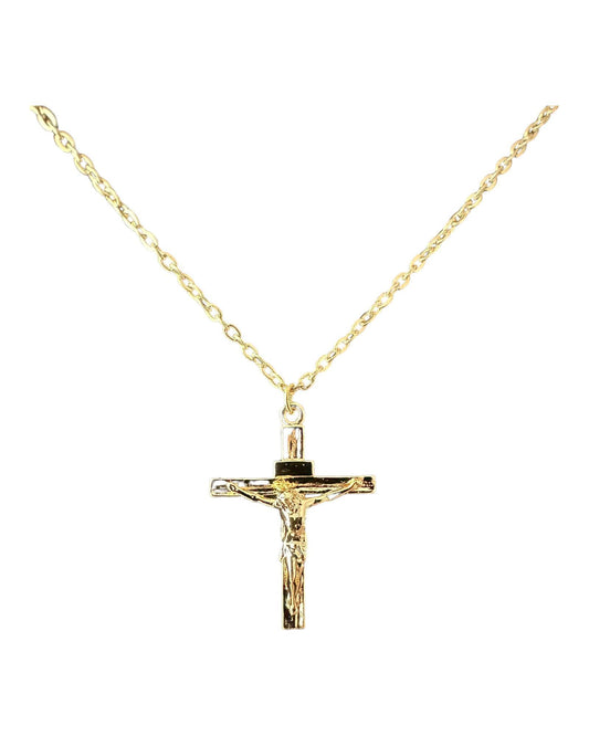 Halskette Jesus am Kreuz gold - Katholisch-Shop