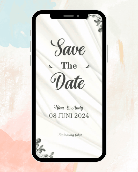 Save the Date ❤️ - Hochzeitseinladung - Flowers - digital - personalisiert ⭐️ - WhatsApp - Katholisch-Shop