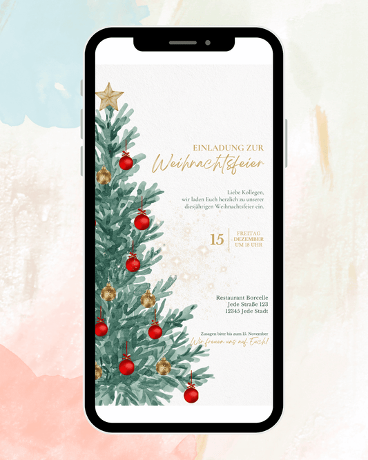 Weihnachtsfeier - Einladung - digital - WhatsApp - Vorlage