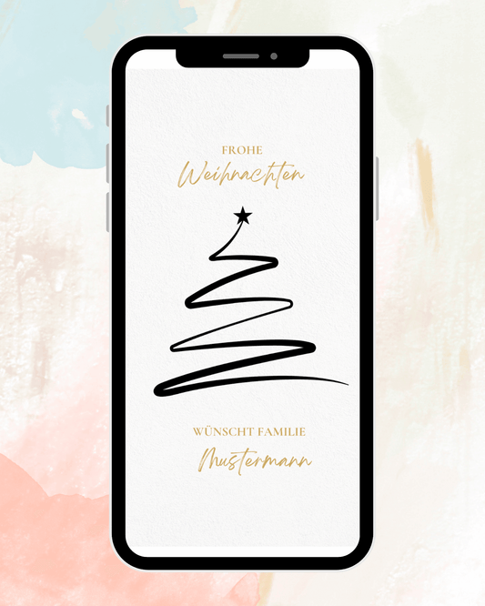 Weihnachtskarte - minimalistische Weihnachtsgrüße - digital - WhatsApp - Vorlage