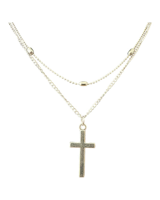 modische Halskette mit Kreuz silber - Katholisch-Shop
